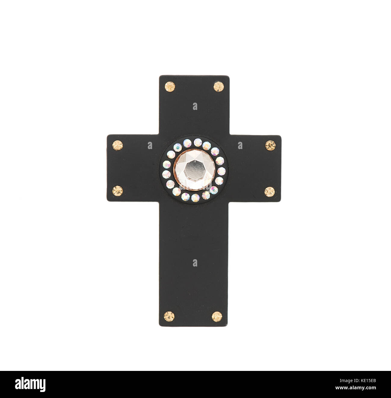 Kreuz-Anhänger isoliert auf weißem Hintergrund Stockfoto