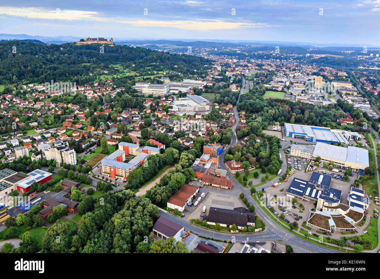 Luftaufnahme der Stadt Coburg, Bayern, Deutschland Stockfoto