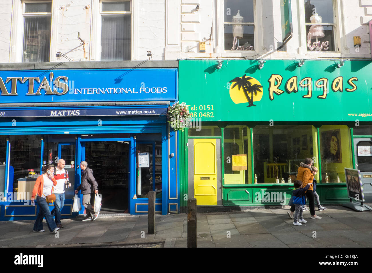 Matta's International, Essen, Steckdose, Bold Street, Liverpool, Stadt, Merseyside, England, Großbritannien, England, GB, UK, Großbritannien, Europa, Stockfoto