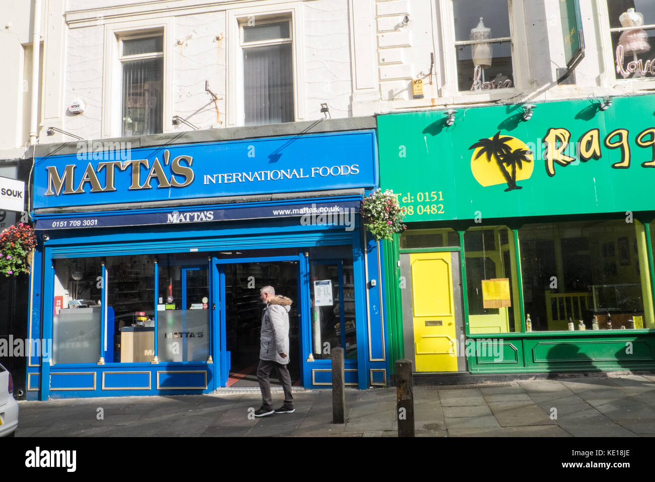 Matta's International, Essen, Steckdose, Bold Street, Liverpool, Stadt, Merseyside, England, Großbritannien, England, GB, UK, Großbritannien, Europa, Stockfoto