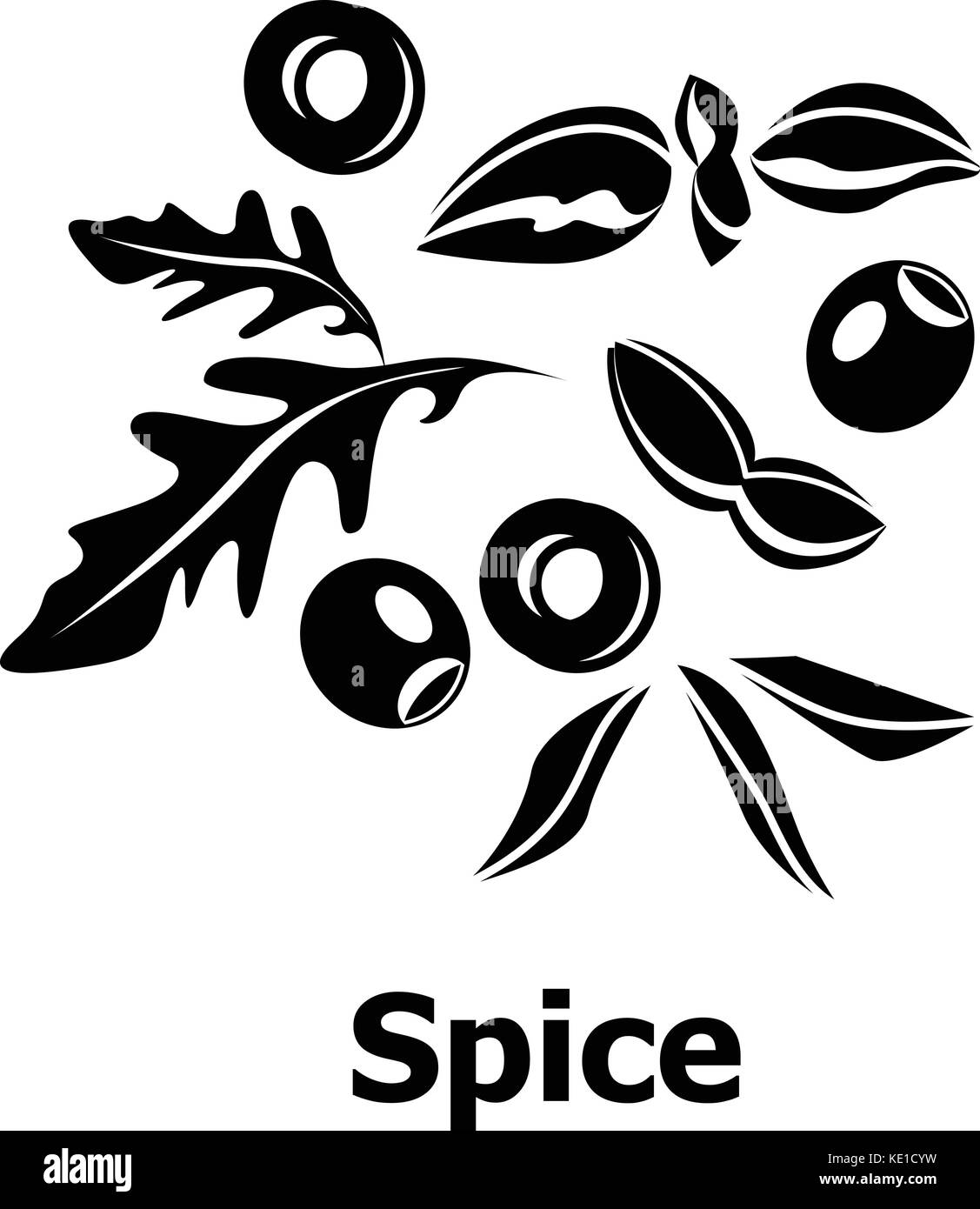 Spice Symbol, einfachen schwarzen Stil Stock Vektor