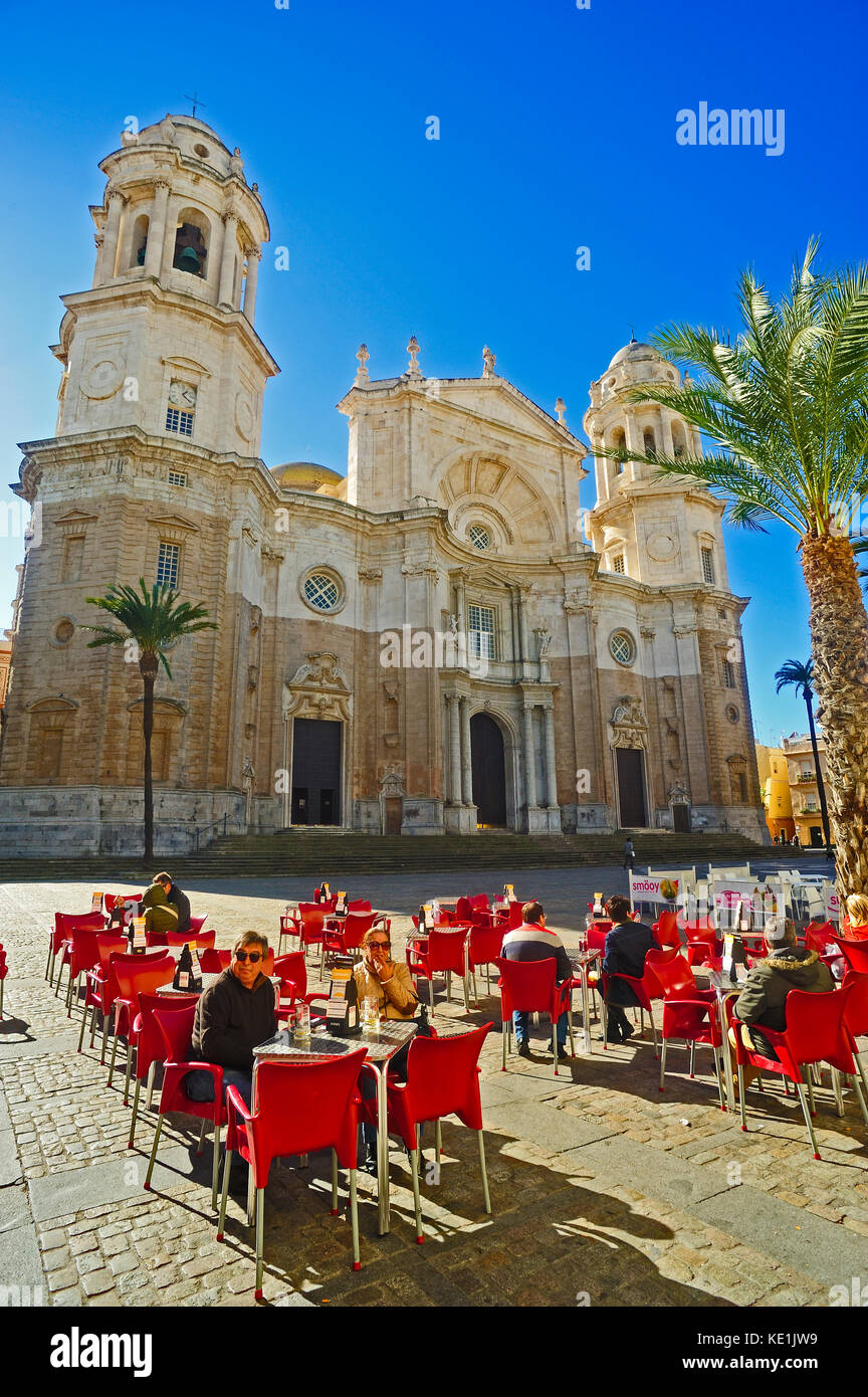 Plaza de la Catedral, Cadiz, Andalusien, Spanien Stockfoto