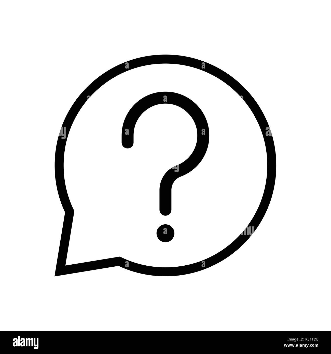 Chat anmelden Frage Symbol, iconic Symbol in einer Sprechblase, auf weißem Hintergrund. Vektor ein futuristisches Design. Stock Vektor