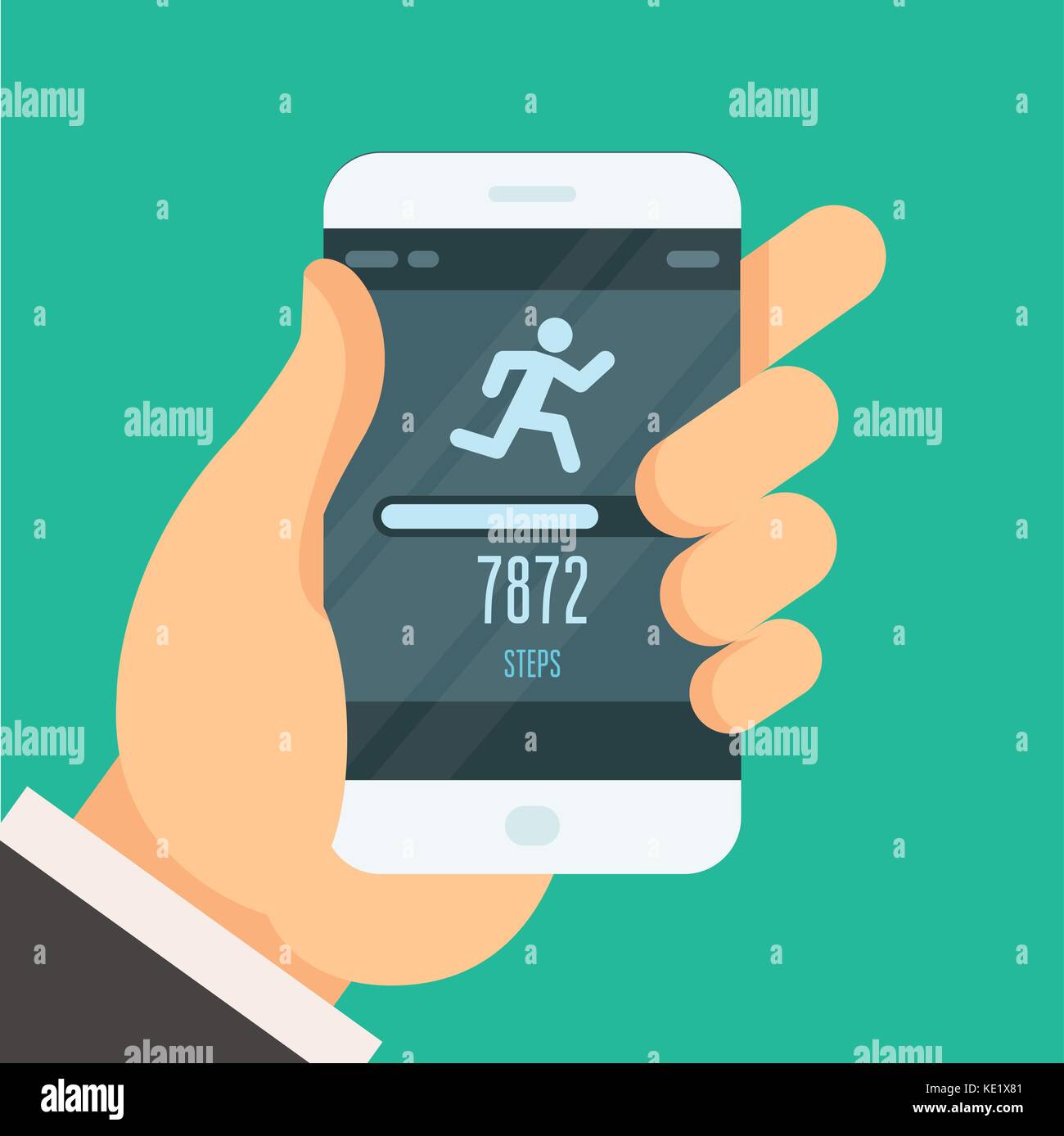 Fitness tracker App - Schrittzähler, Gewicht zu verlieren Stock Vektor