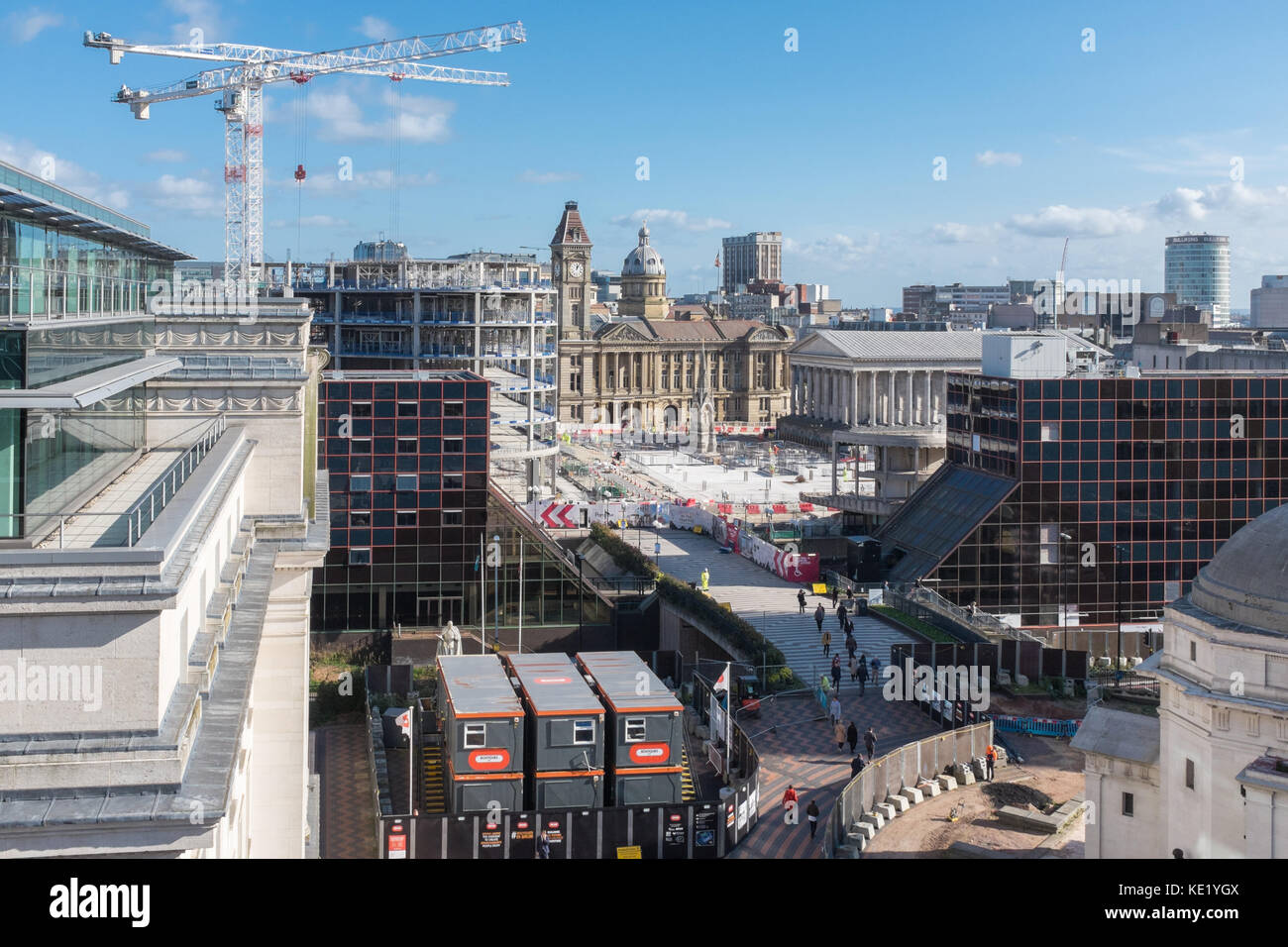 Luftaufnahme von großen Bau in Paradise Circus in Birmingham, Großbritannien Stockfoto