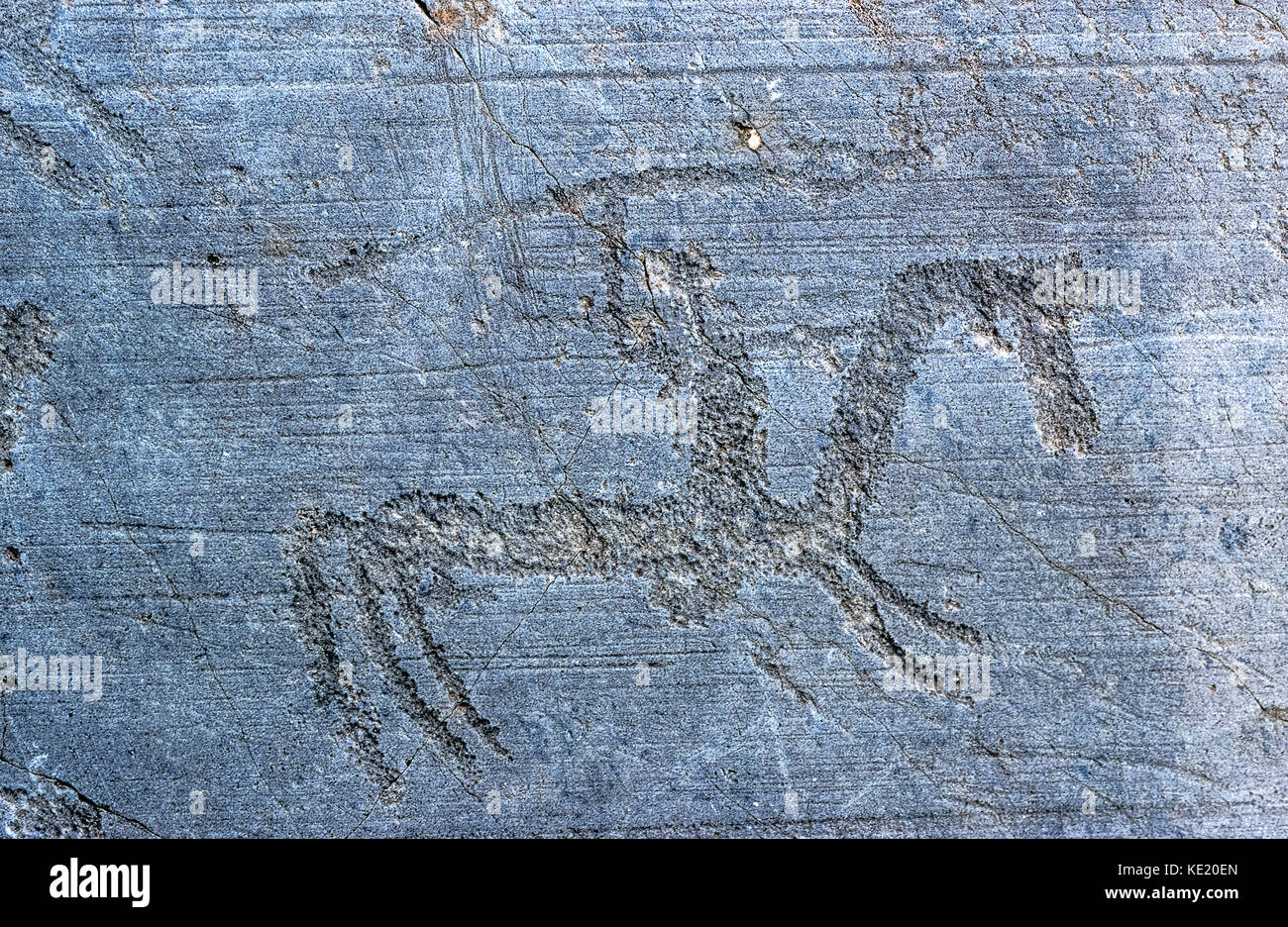 Italien Lombardei Capo di Ponte - Ritter mit Lanze zu Pferd Stockfoto