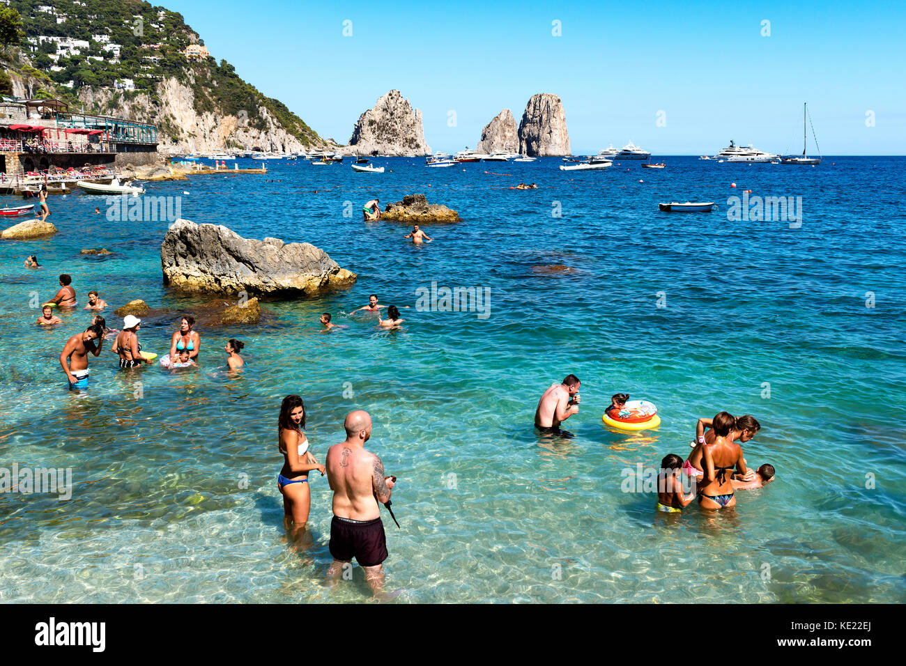 Marina Piccola, Capri, Italien. Stockfoto