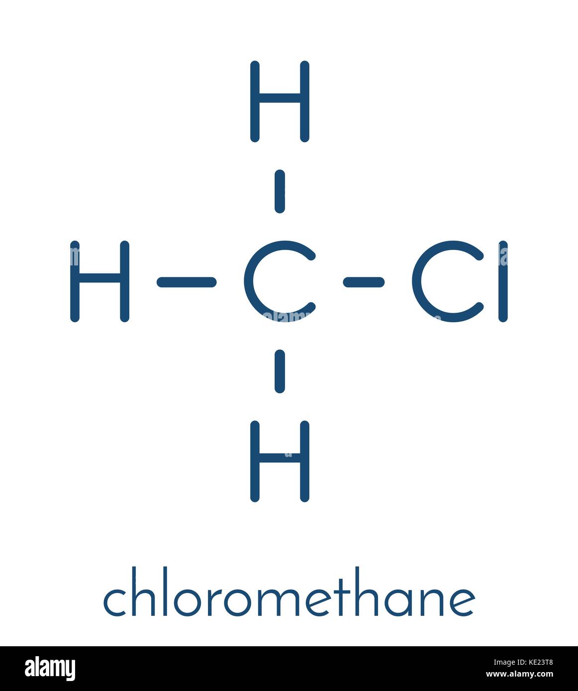 Chlormethan (Methylchlorid) Molekül. Skelettmuskulatur Formel Stock