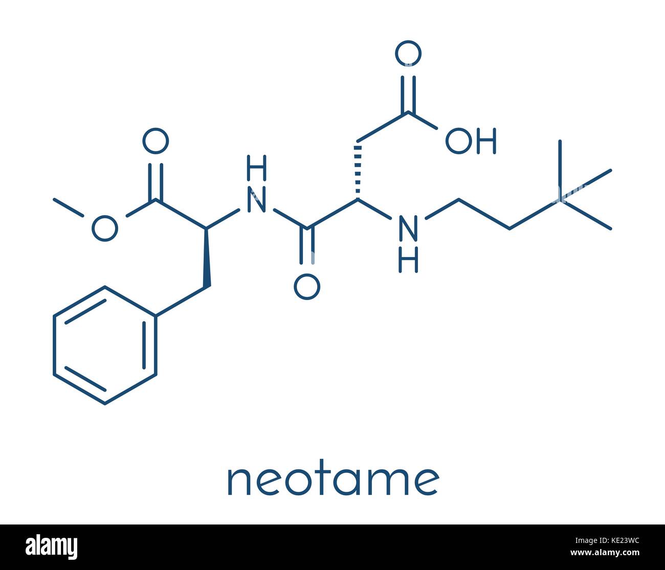 Neotam (E961) Zuckerersatz Molekül. Skelettmuskulatur Formel. Stock Vektor