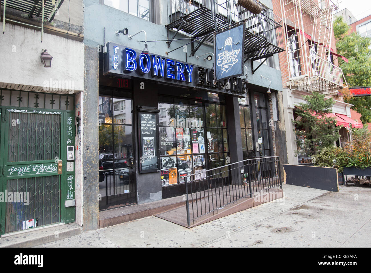 Außen an der Bowery Electric Bar und Musik Veranstaltungsort in Manhattan, New York City. Stockfoto