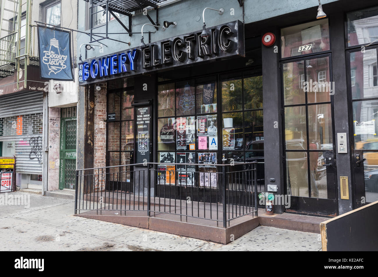 Außen an der Bowery Electric Bar und Musik Veranstaltungsort in Manhattan, New York City. Stockfoto
