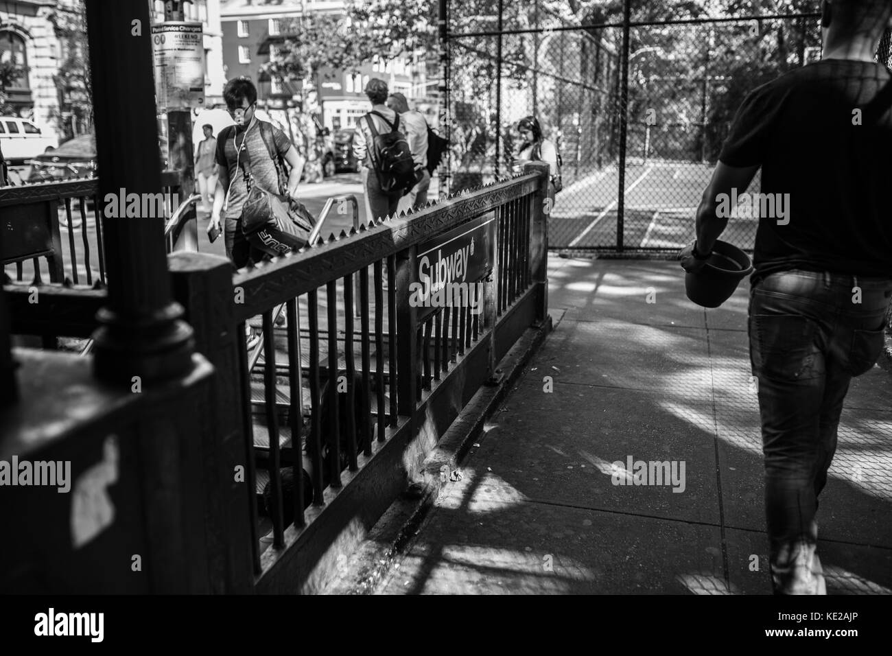 Eingang West 4th Street Station in Manhattan, NY Stockfoto