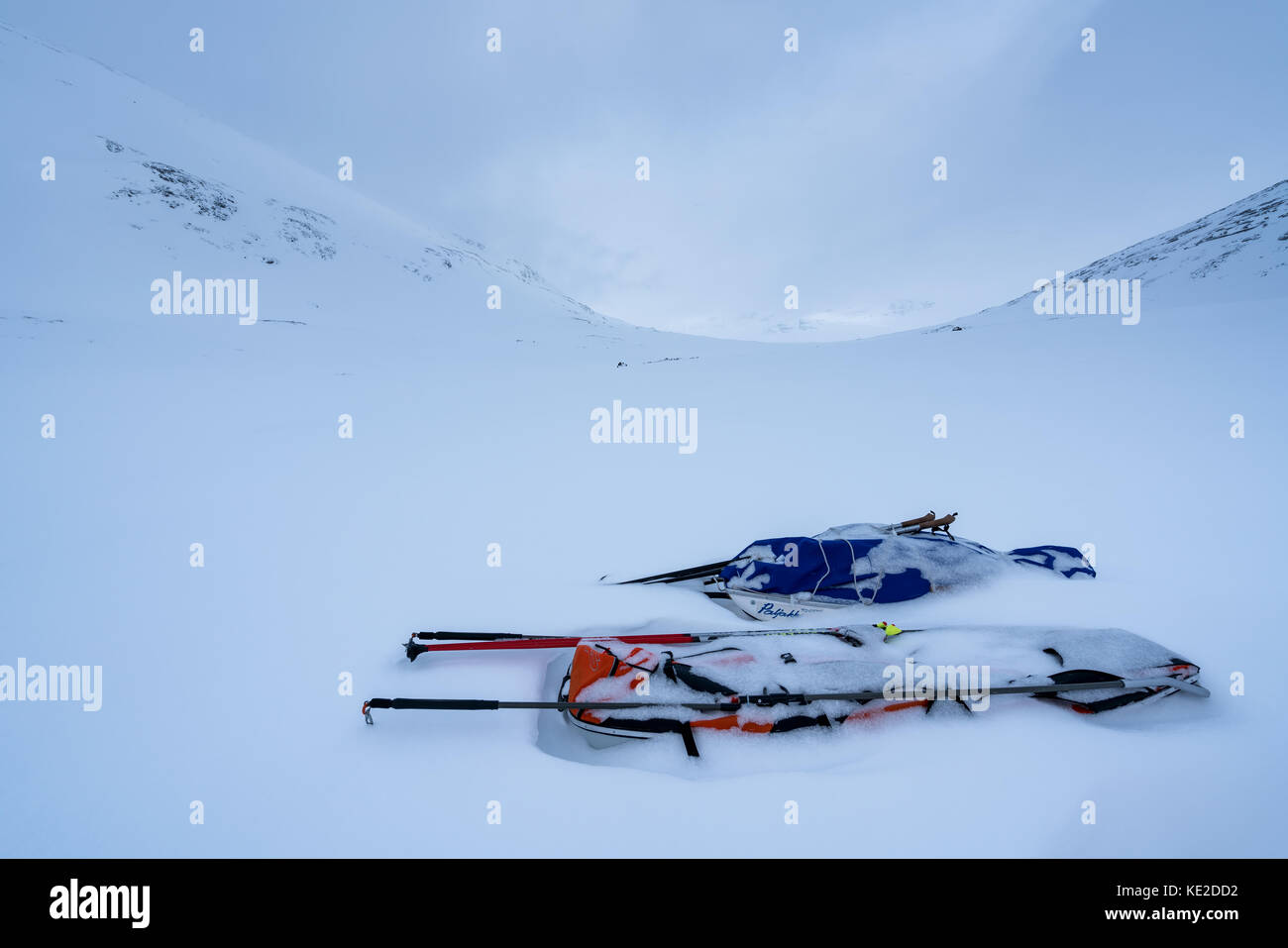 Skitouren in der kebnekaise massiven Berge, Schweden, Europa Stockfoto