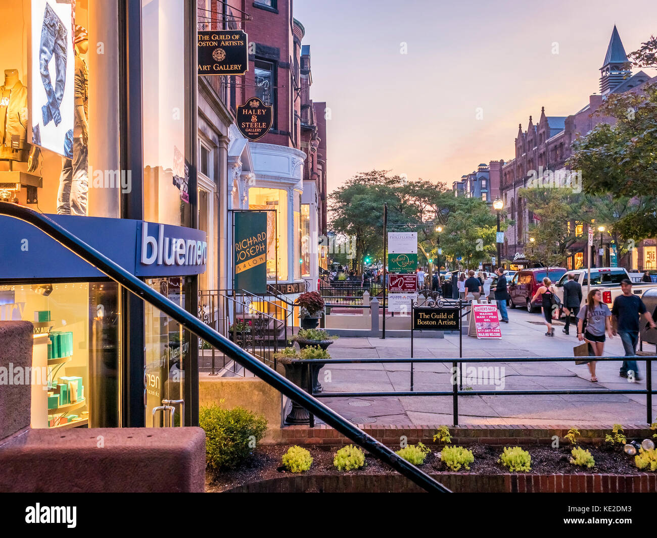 Newbury Street, Boston, MA, USA. Stockfoto