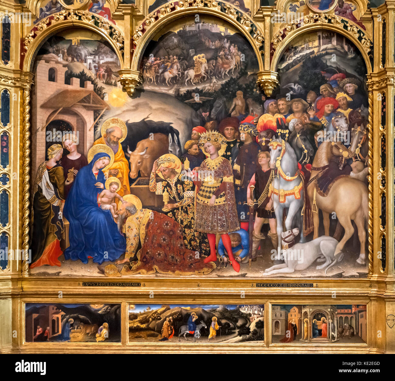 Anbetung der Heiligen Drei Könige von Gentile Da Fabriano (c.1370-1427 ...