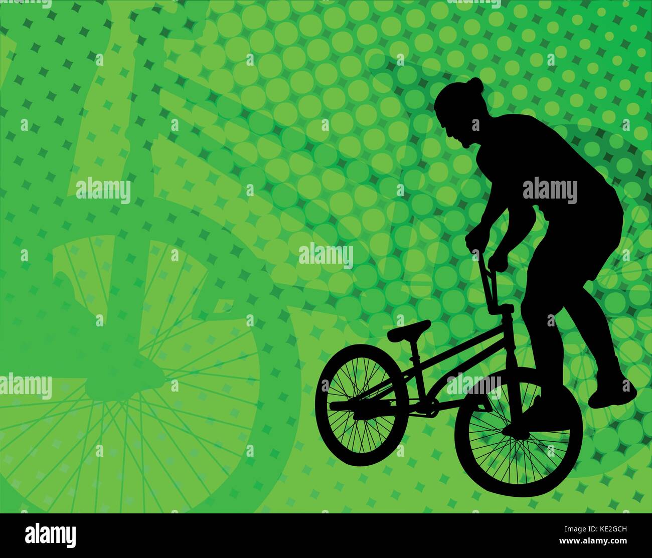 Bmx stunt Radfahrer auf der Abstract background-Vektor Stock Vektor