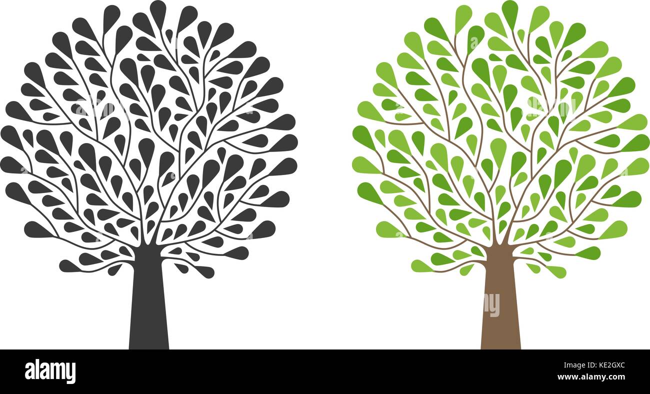 Zierbäume, Logo. Natur, Garten, Ökologie, Umwelt Symbols. Vector Illustration Stock Vektor