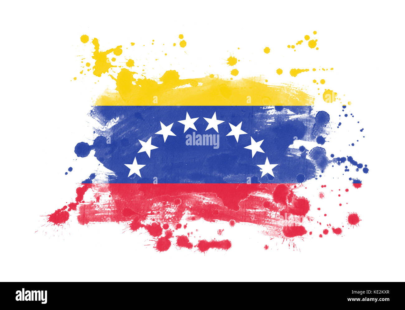 Venezolanische Flagge grunge gemalt Hintergrund Stockfoto