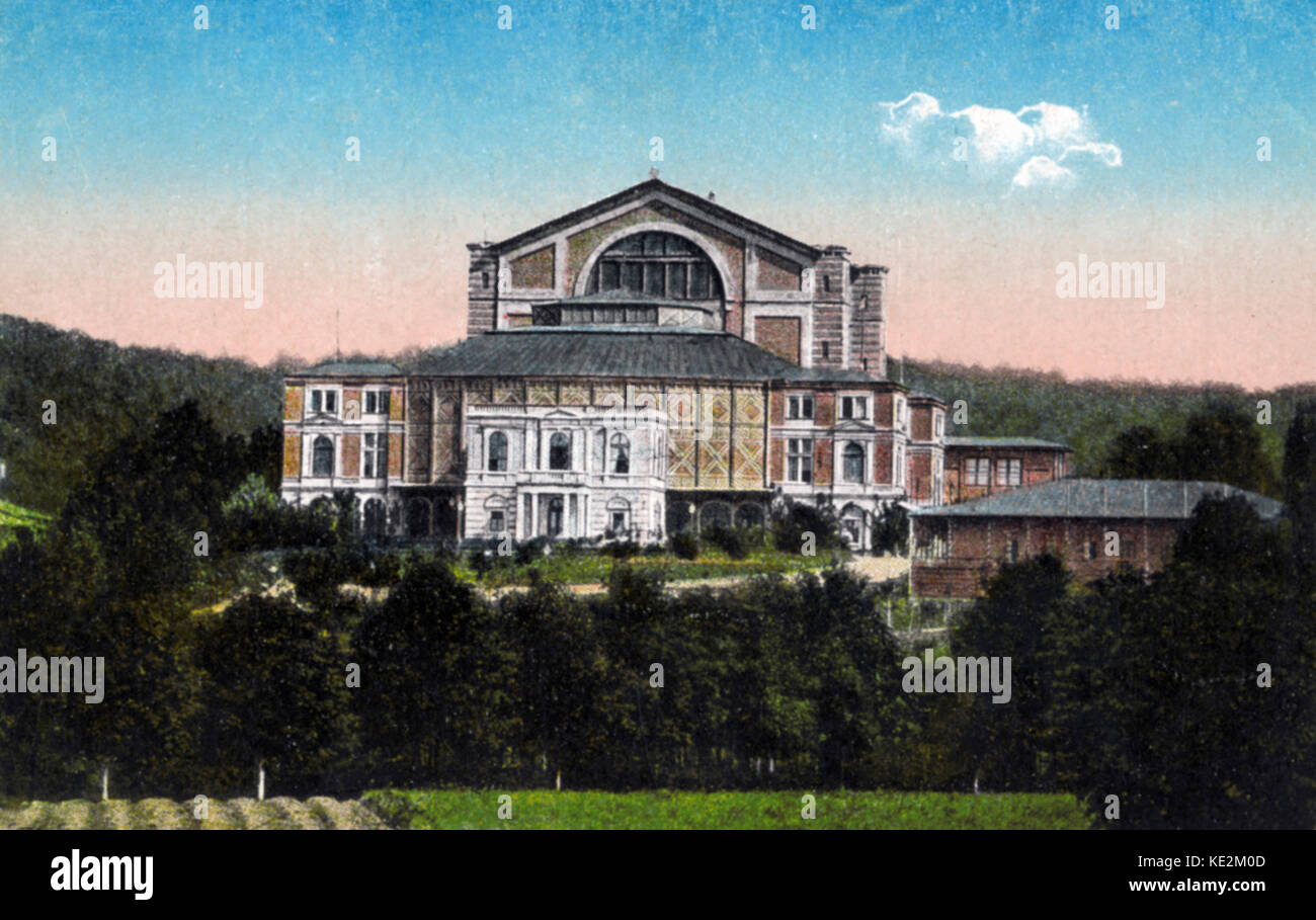 Bayreuth Wagner-Theater. Festspielhaus Bayreuth. Wagner nahm teil in den Bau dieses Theater. Stockfoto