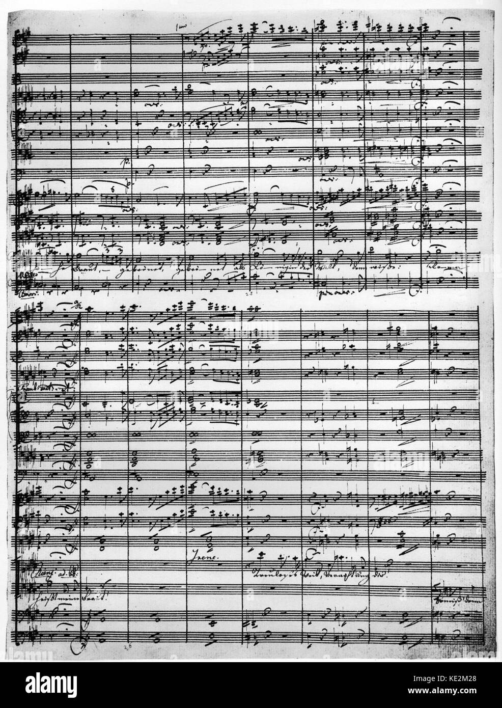 Richard Wagners "Rienzi". Seite von Original Score. Deutsche Komponist, Dirigent, Musiktheoretiker und Essayist. 22.Mai 1813 - 13. Februar 1883 Stockfoto