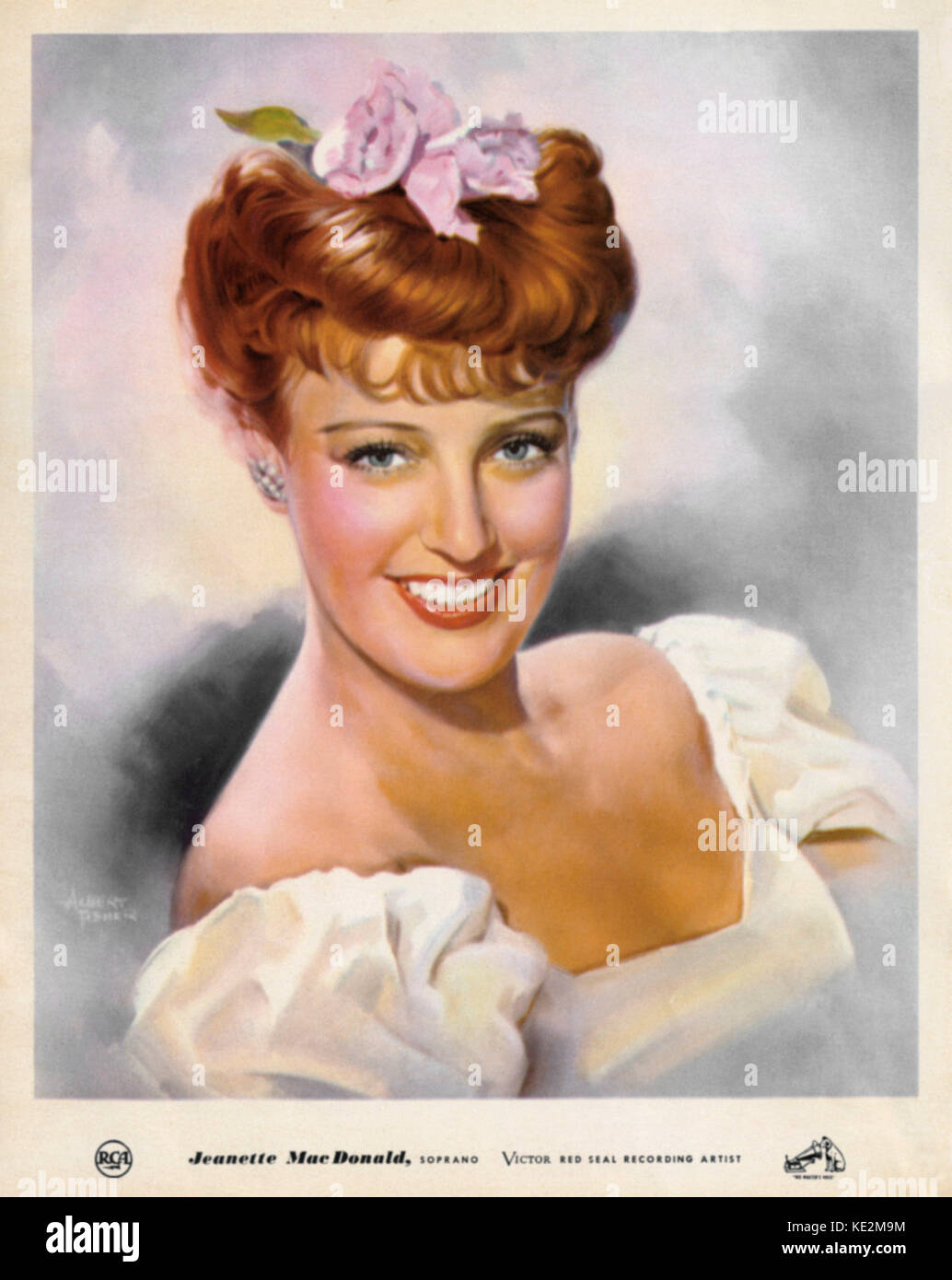 Jeanette Macdonald, US-amerikanische Sängerin und Schauspielerin, b. 18. Juni 1903-14. Januar 1965. Malerei Plakat von RCA produziert Stockfoto