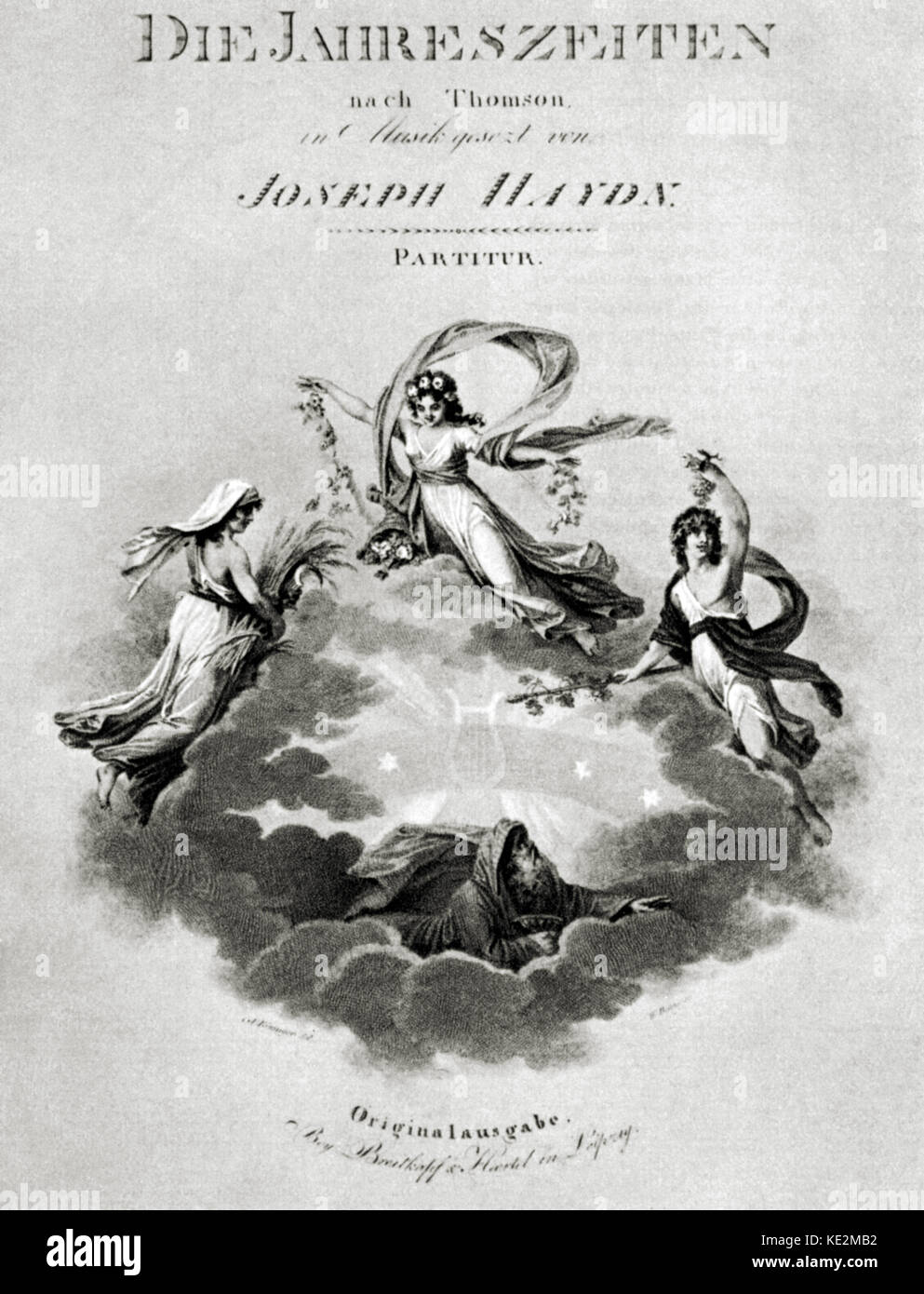 Franz Joseph Haydn - Titelseite von 'Die Jahreszeiten', 1801. Österreichischen Komponisten, 31. März 1732 bis 31. Mai 1809 Stockfoto