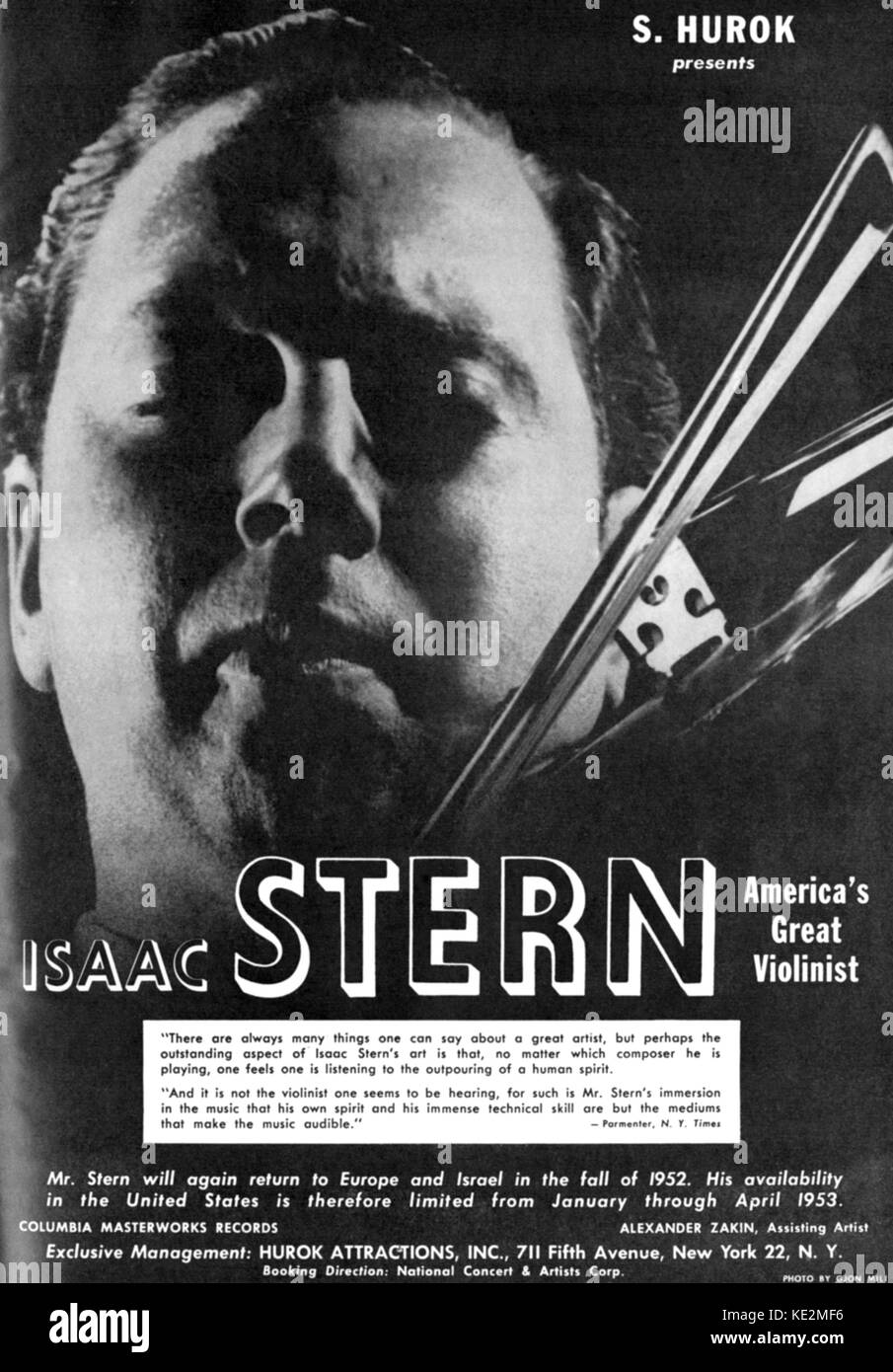 Isaac Stern - Werbung für die ukrainische Geiger, geboren 1952. 21. Juli 1920 - 23. September 2001. Stockfoto