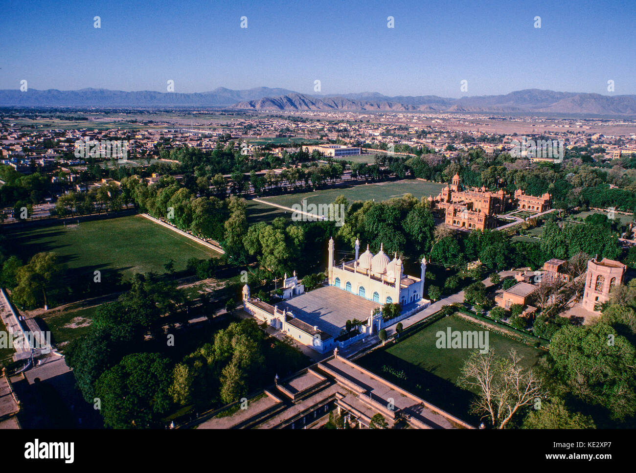 Aitchison College, einem berühmten unabhängigen semi-private Boys School aus der Luft, Lahore, Pakistan. Stockfoto