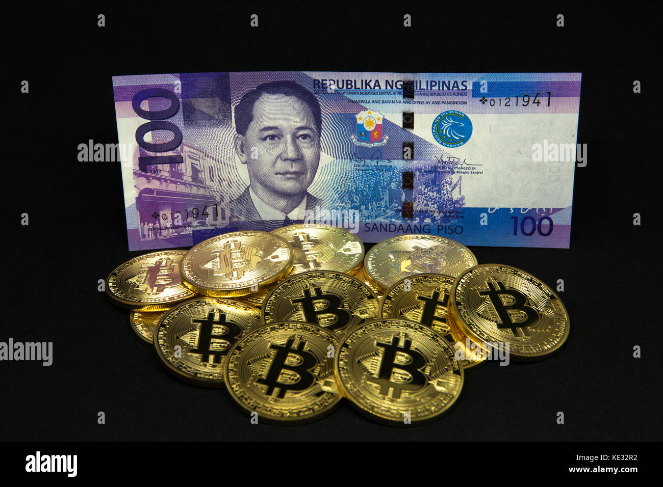 Bitcoins Stockfoto