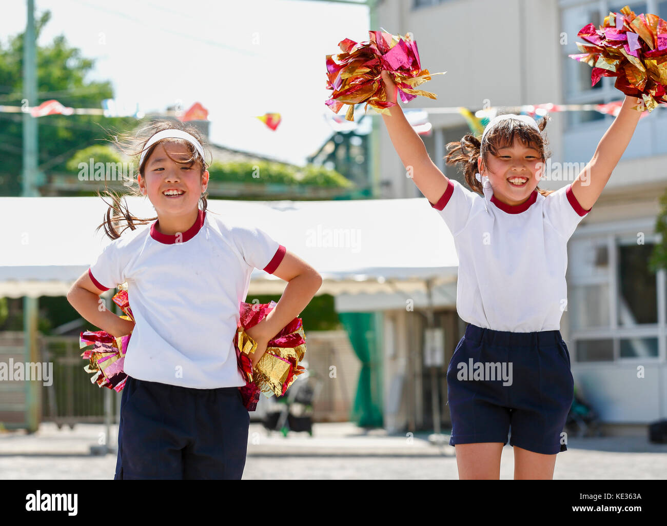 Japanische Kinder während der Tag des Sports Stockfoto