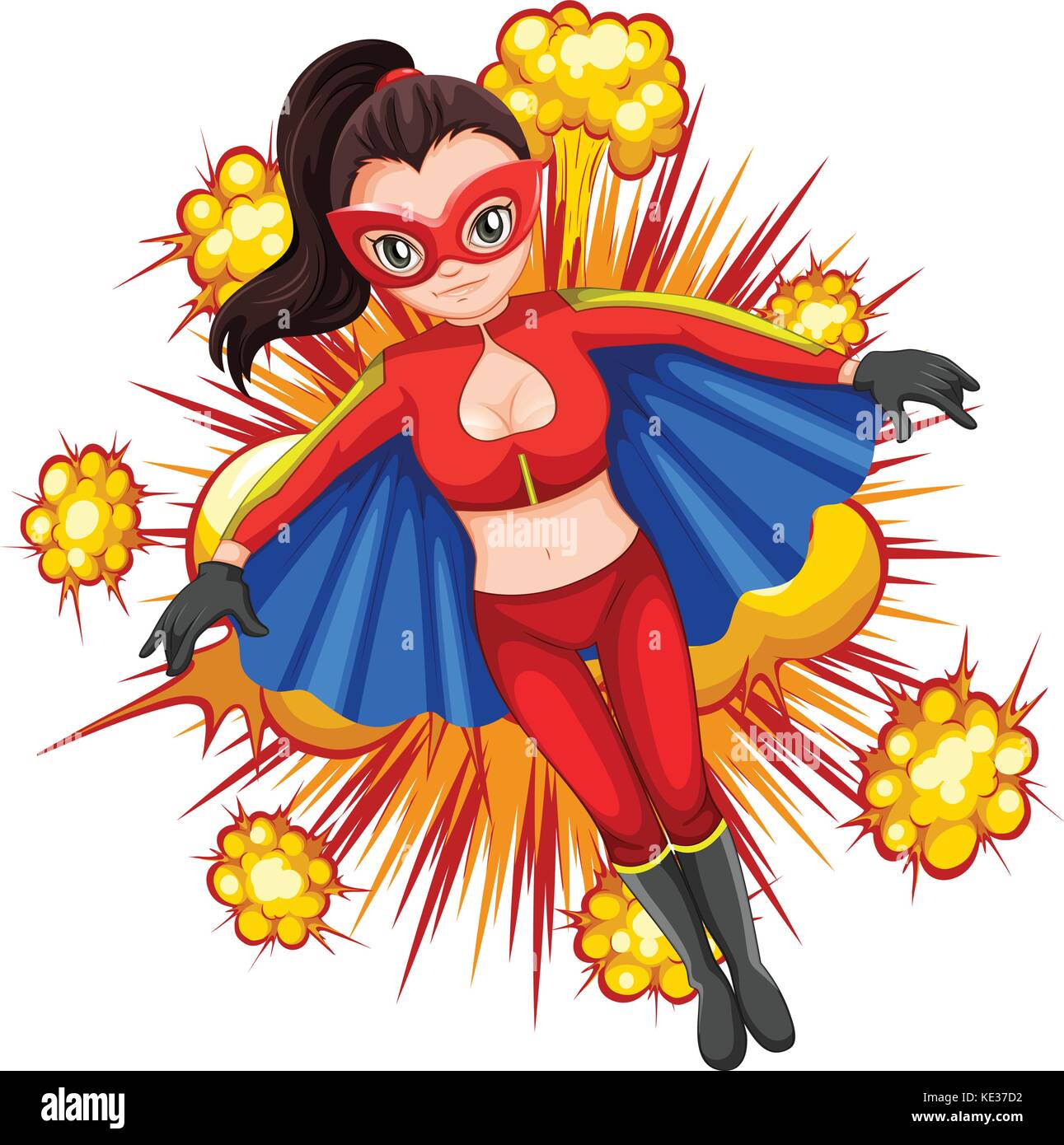 Weibliche Superheld in Rot kostüm Abbildung Stock-Vektorgrafik - Alamy