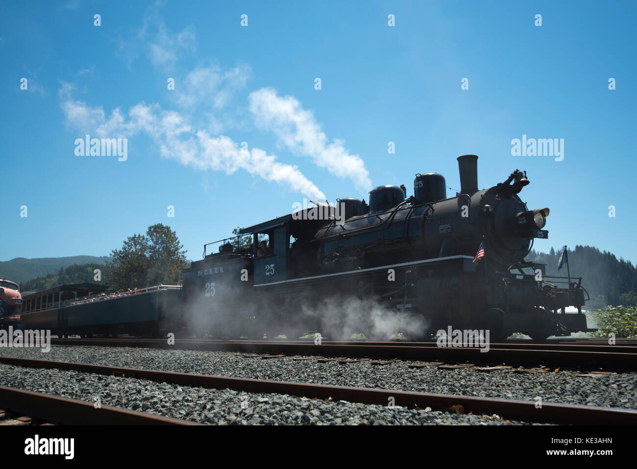 Oregon Coast Scenic Railroad in Garibaldi, Oregon, USA. Stockfoto