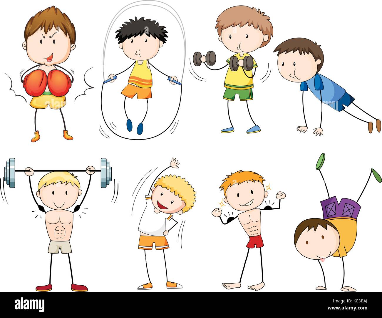 Menschen mit unterschiedlichen Arten von Sport Abbildung Stock Vektor