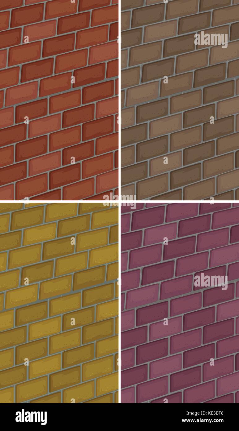 Brick Wall in vier Farben Abbildung Stock Vektor