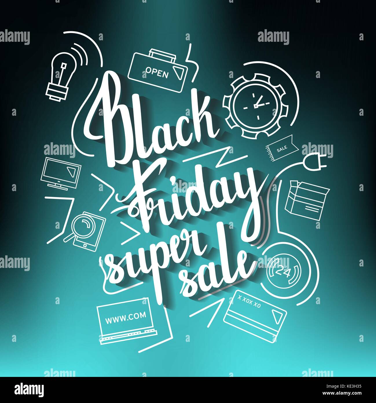 Black Friday Superverkauf Stock Vektor