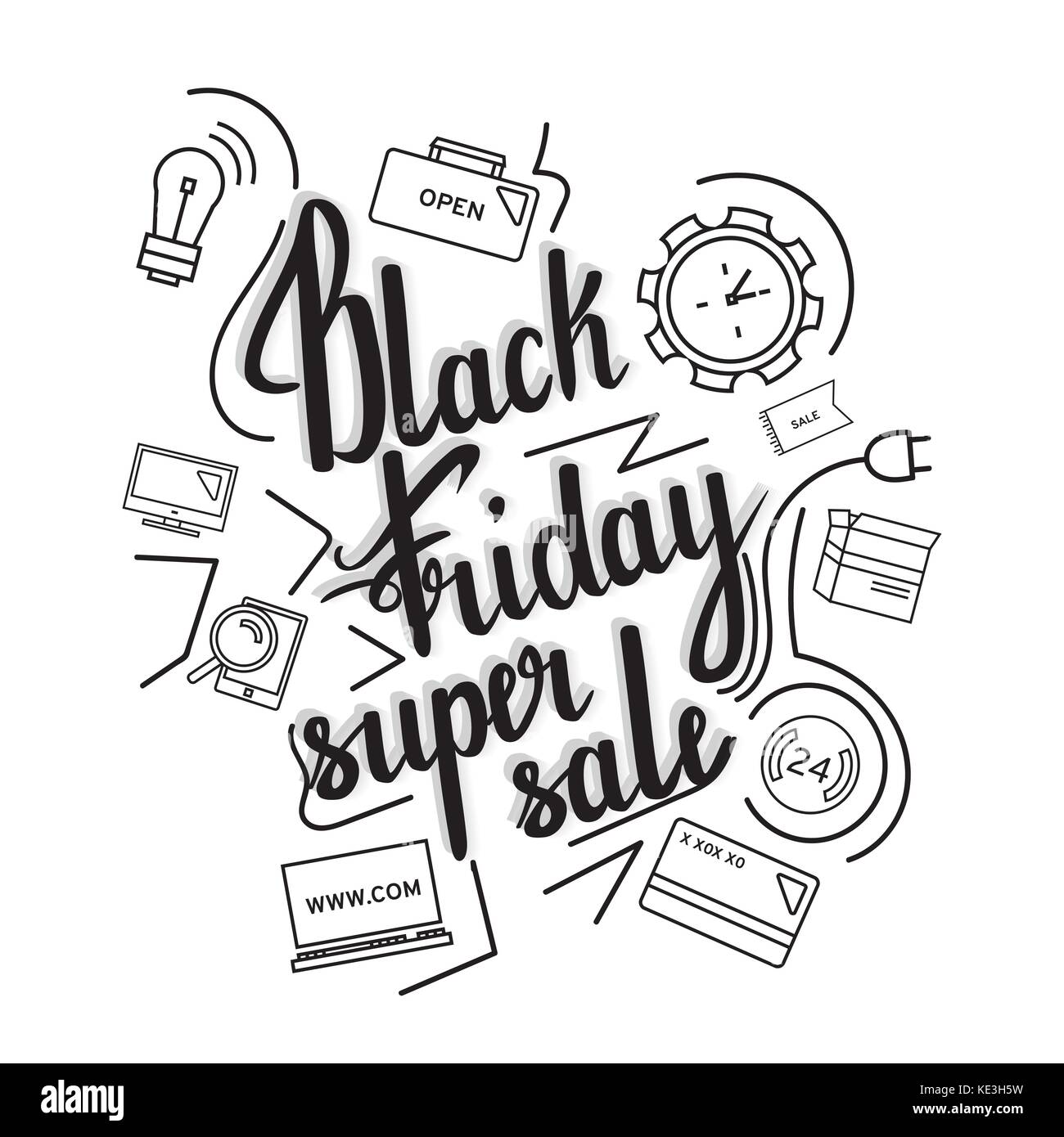Black Friday Superverkauf Stock Vektor