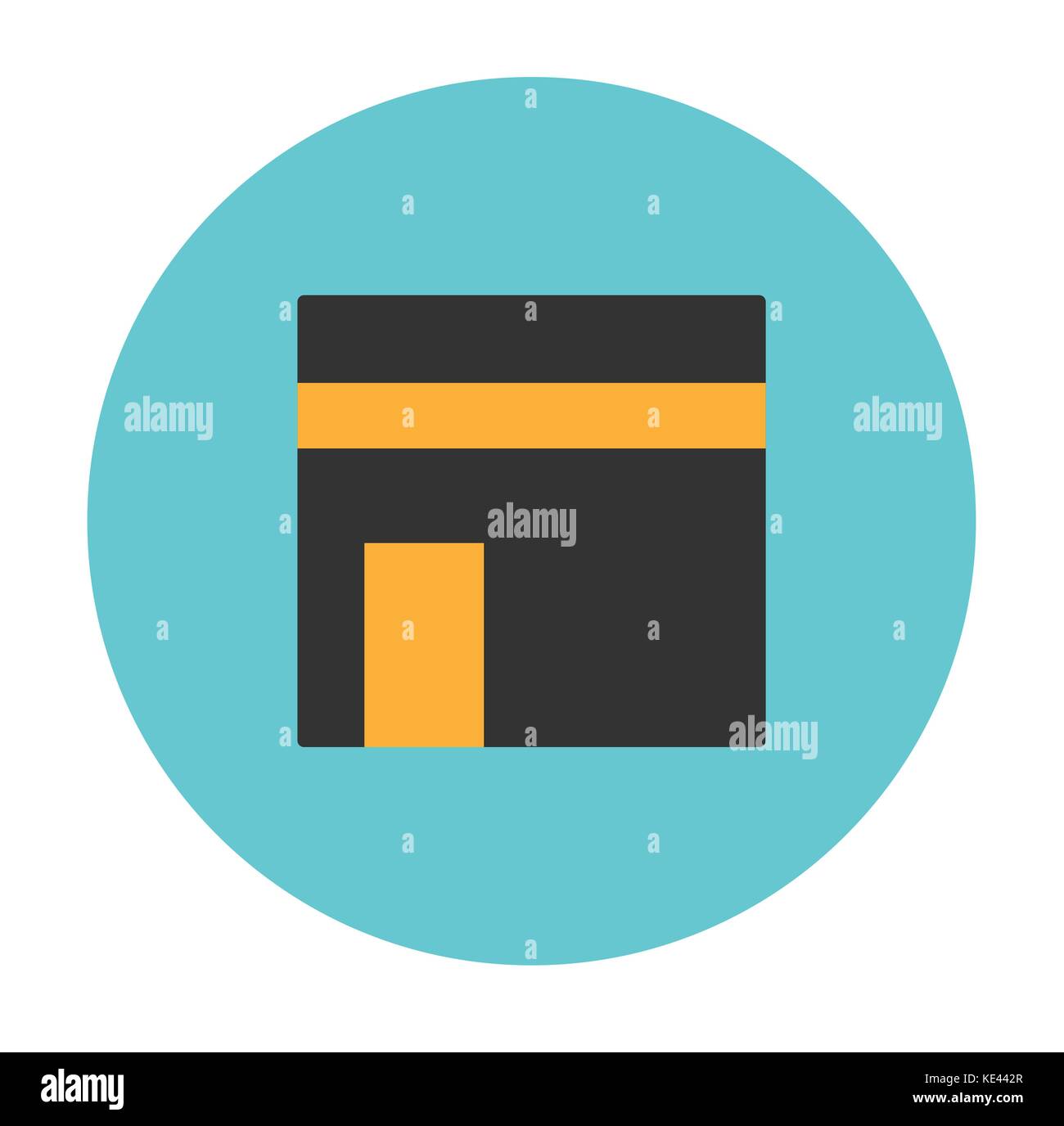 Islamische Flachbild-Symbol, kaaba Symbol auf weißem Hintergrund, für die Religion flachbild Symbole Symbole Konzept - Vektor flache Bauweise Stock Vektor