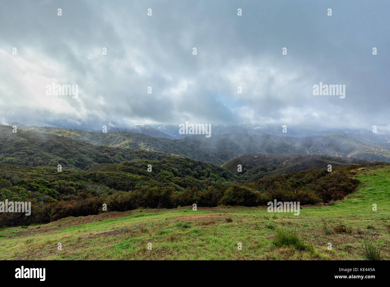 Gewitterwolken im Los Padres National Forest in Kalifornien. Stockfoto