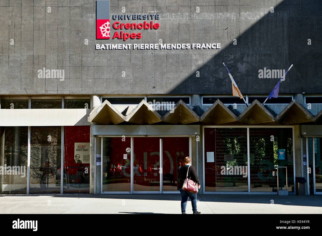 Darstellung der Universität Grenoble - Alpen (UGA), und dem Campus der Universität. Stockfoto