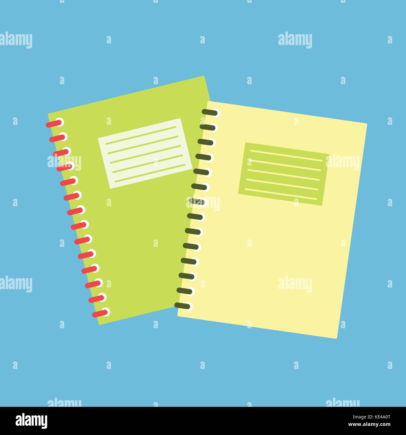 Einrichten von Notebooks im flachen Stil - Vektor flache Bauweise Stock Vektor