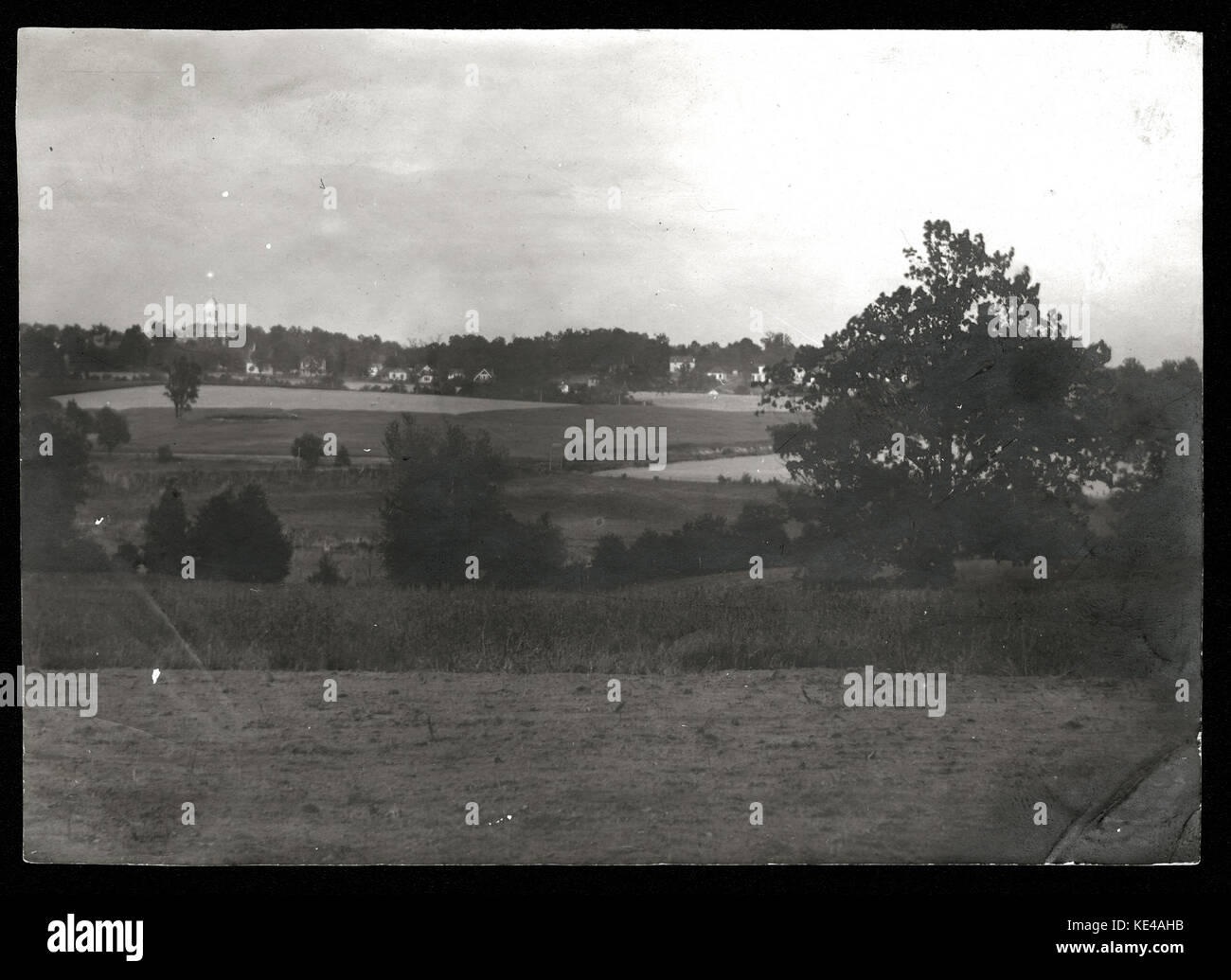 Blick über die Felder in Richtung Clayton, Missouri Stockfoto