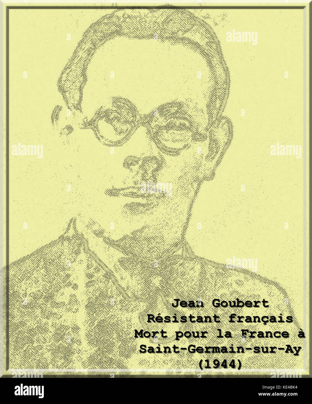 Jean GOUBERT portrait Saint Germain sur Ay ERNOUF Guillaume Stockfoto