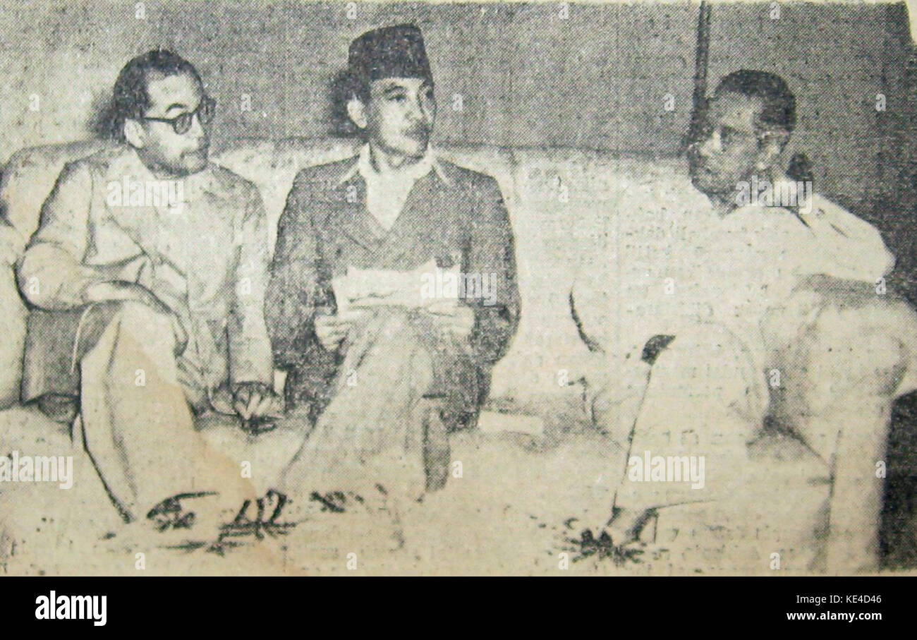 Hamengkubuwana IX, Sukarno und Hatta KR vom 10. Dezember 1949 Stockfoto