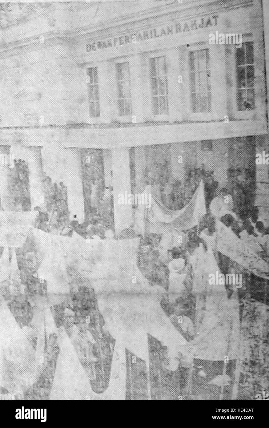 Proteste Suara Rakyat 20 Okt 1952 p1 Stockfoto