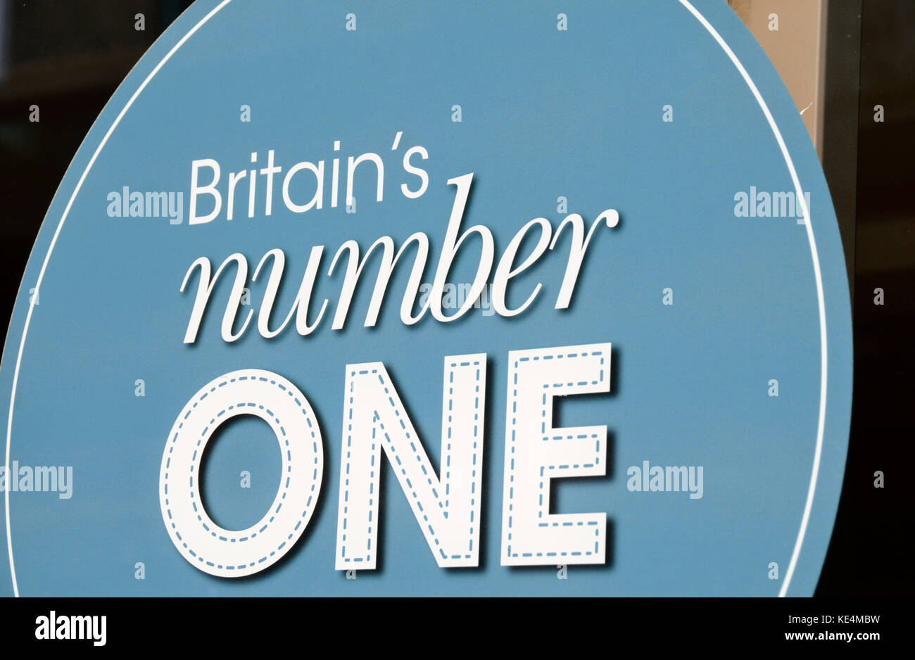 Großbritanniens Nummer Eins in Großbritannien. Stockfoto
