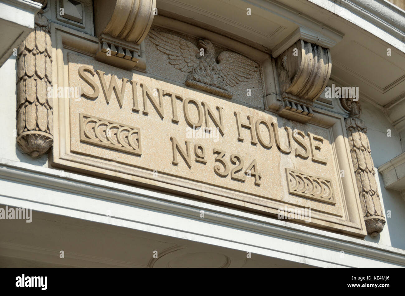 Swinton Haus in Gray's Inn Road, King's Cross, London, UK. Stockfoto