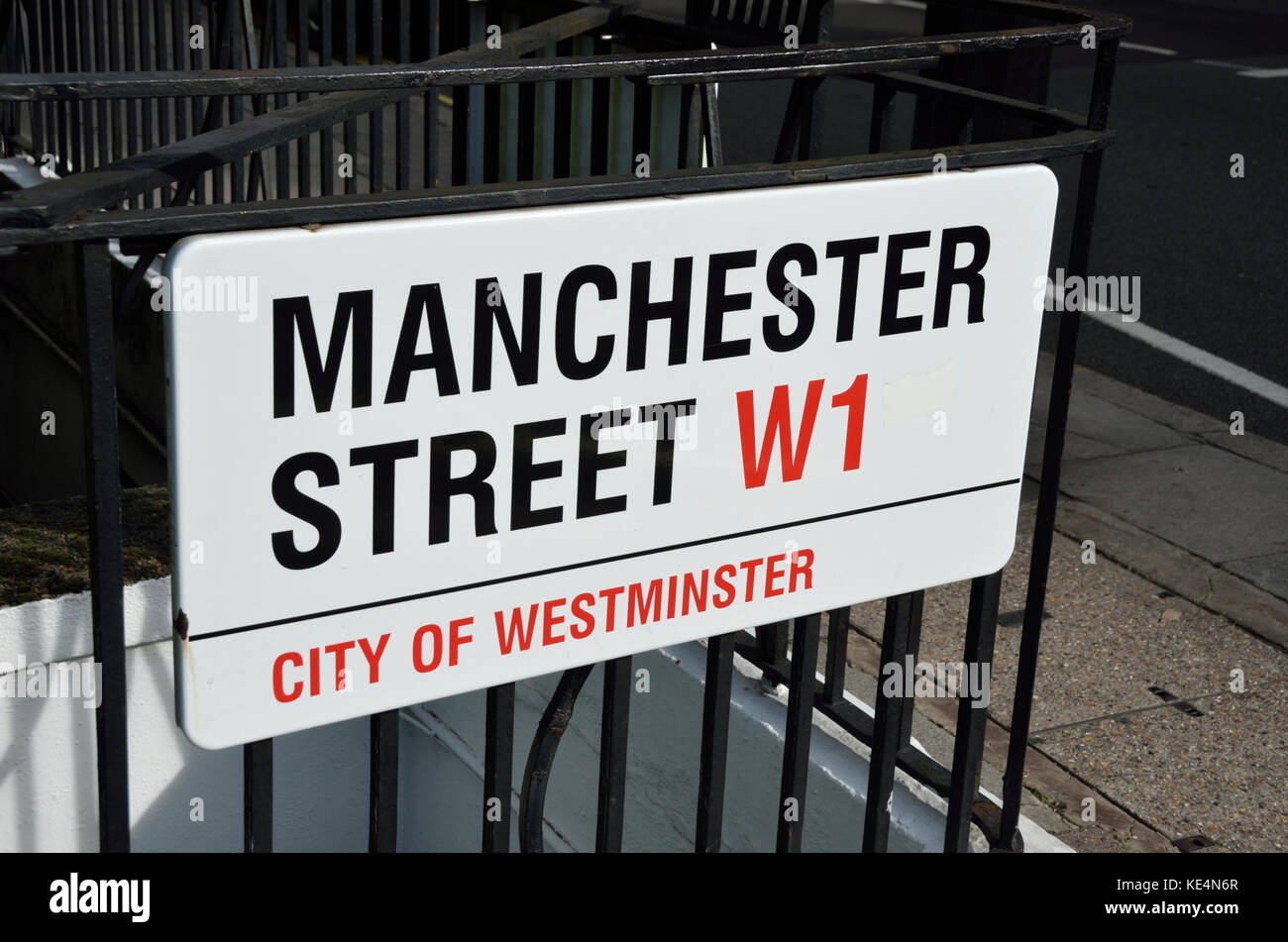 Manchester Street w1 westminster Street, Marylebone, London, UK. Stockfoto