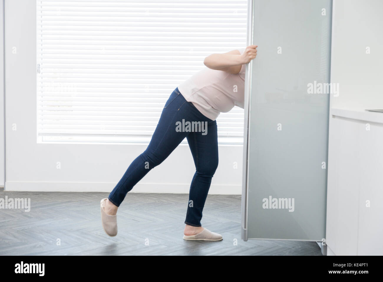 Lebensstil von jungen fette Frau Stockfoto