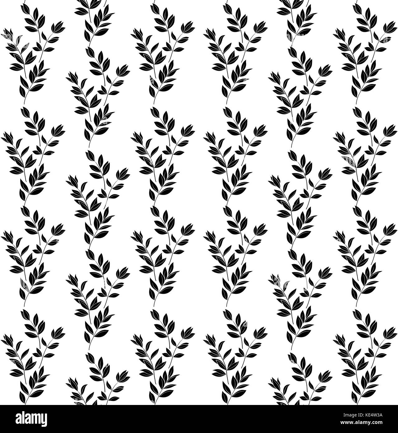 Nahtlose Hintergrund, Niederlassungen, Silhouetten Stock Vektor