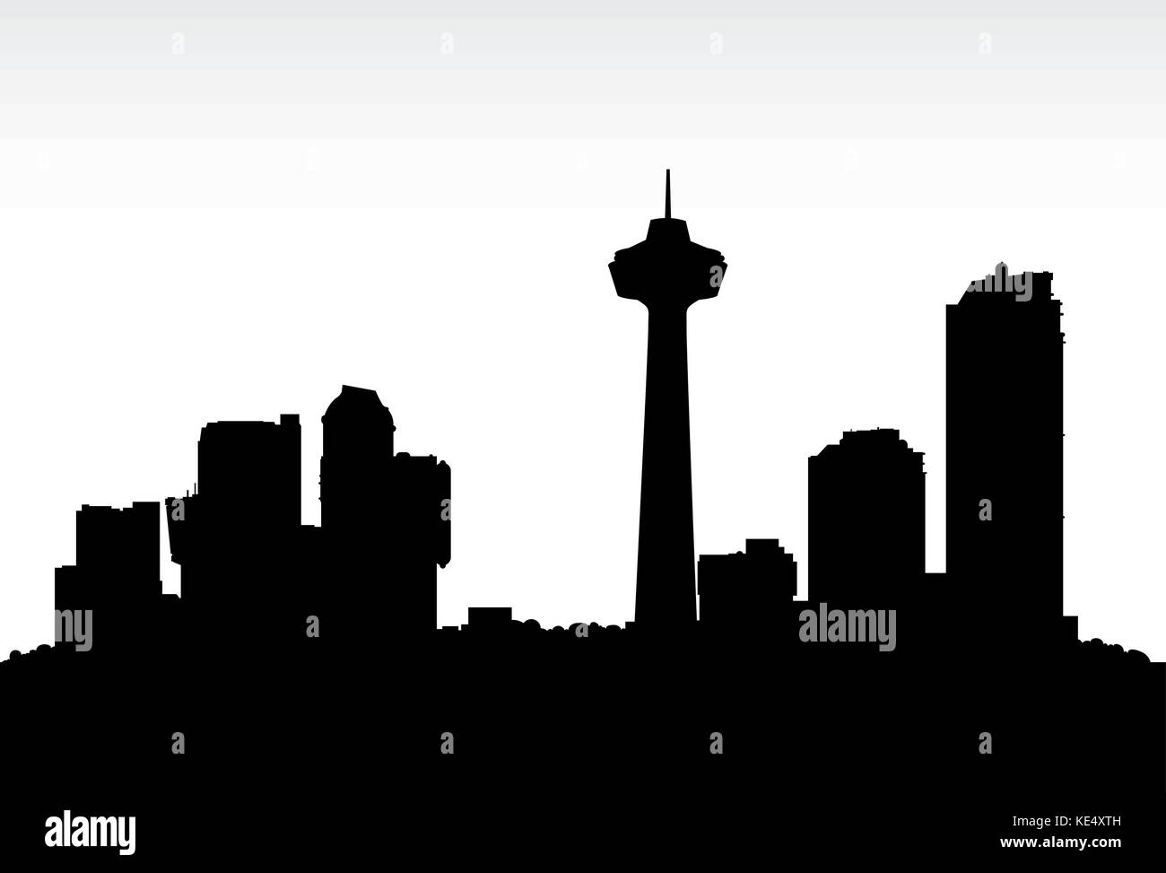 Skyline Silhouette der Casino und Hotel Türme der Stadt Niagara Falls, Ontario, Kanada. Stock Vektor